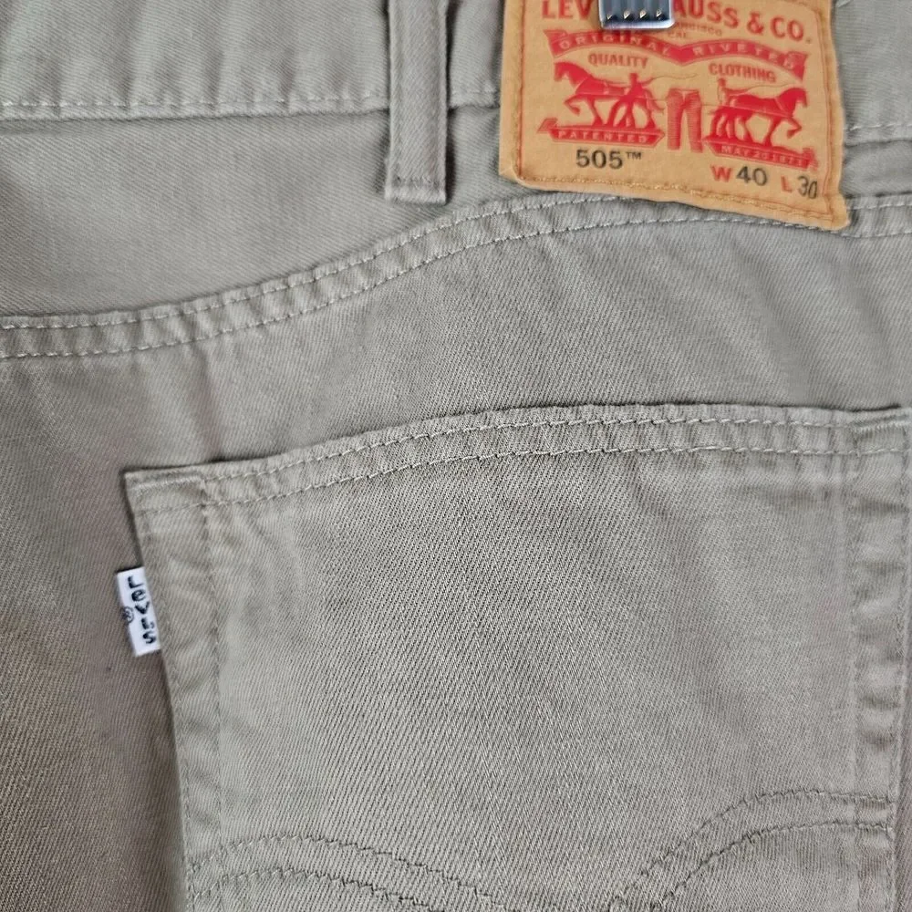 Levi's 505 Men's Regular Fit Straight Leg Workwear‎ Jeans W40 Tan Beige